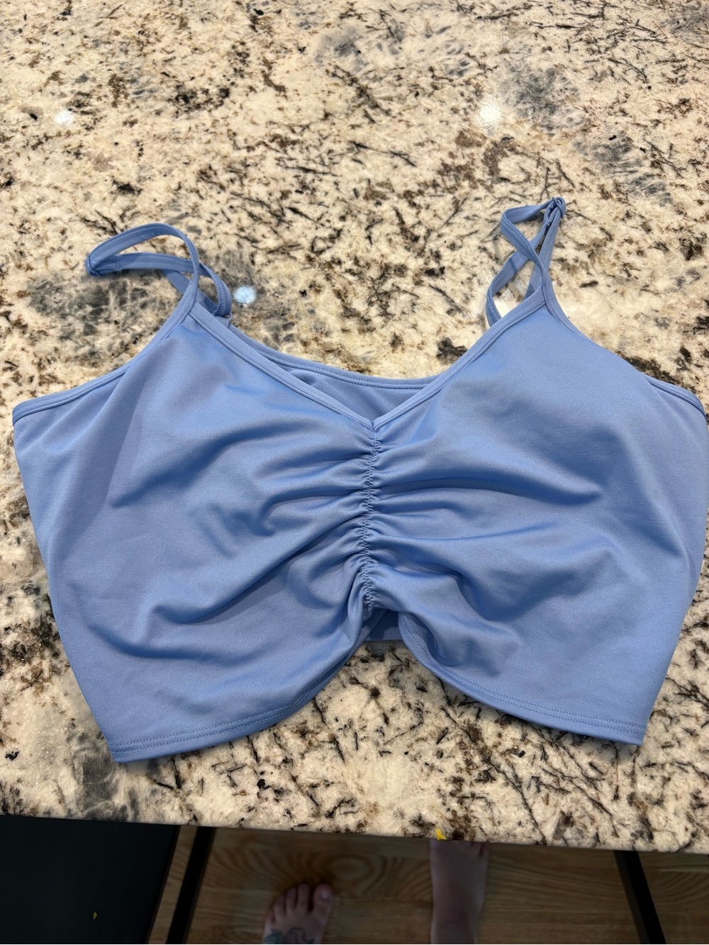 PINK Victoria's Secret Light Blue Ruched Front Sports Bralette